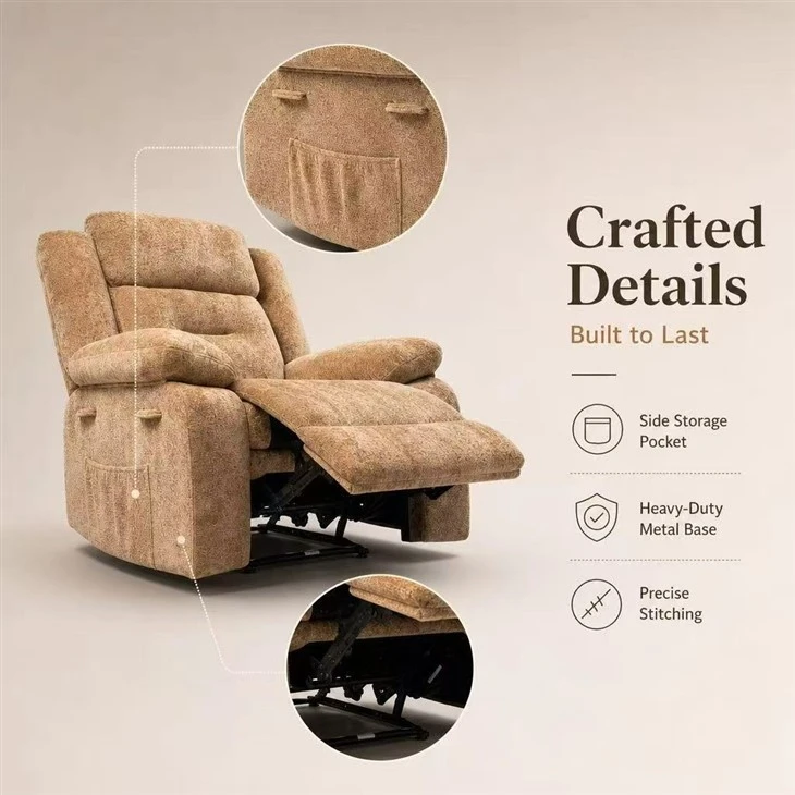 Manual Recliner Chair With Pockets factory